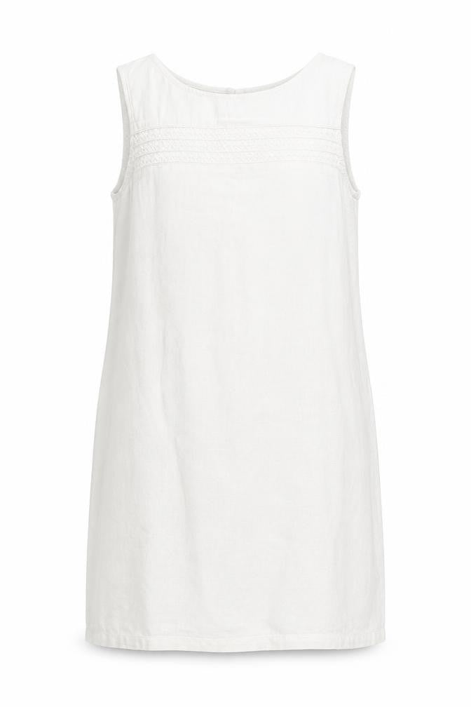 NEXT Womens White Viscose A-Line Size 8 Round Neck Button