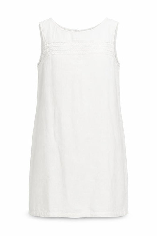 Next Womens White Viscose A-Line Size 8 Round Neck Button