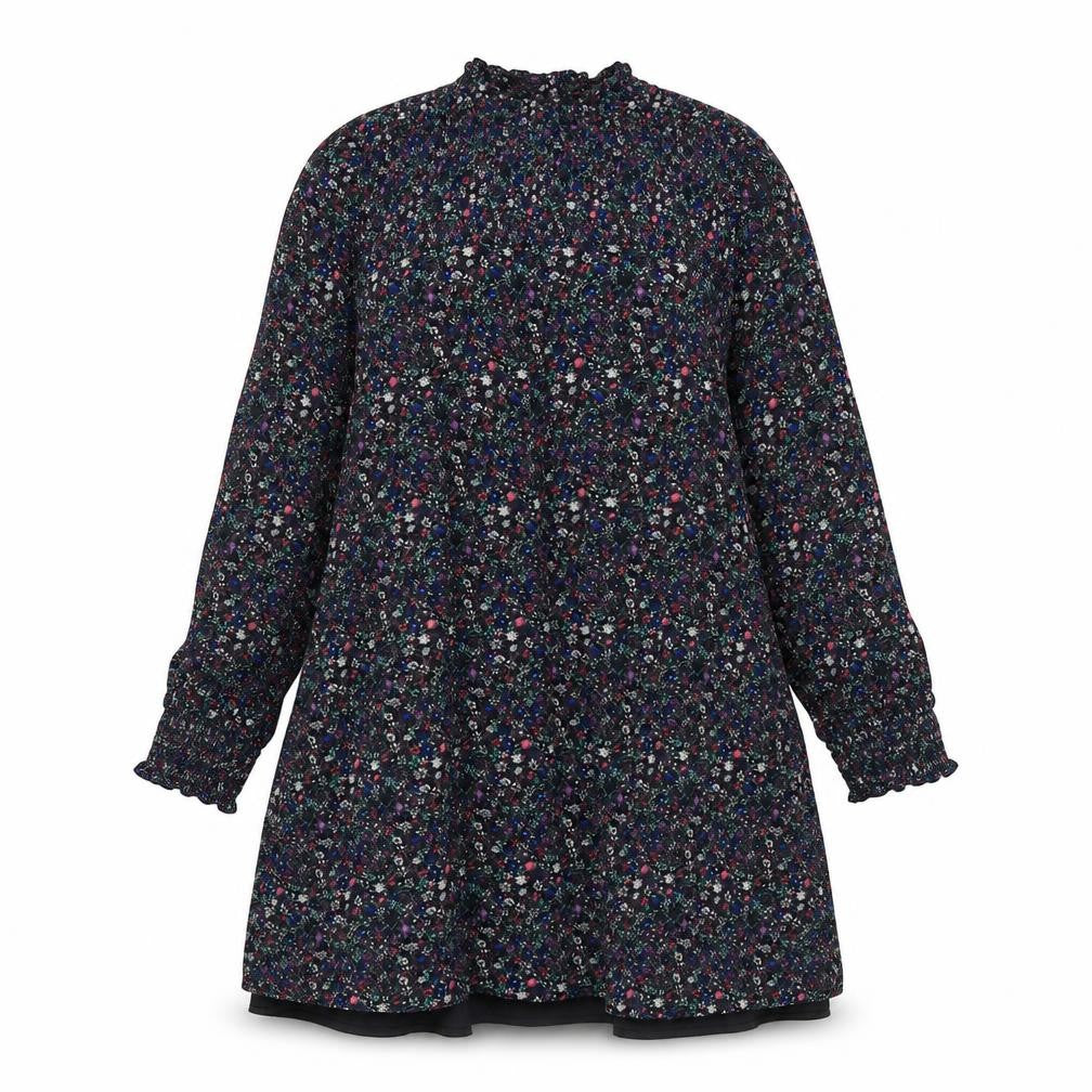 Marks & Spencer Womens Multicoloured Floral Polyester A-Line Size 12 Round Neck Button