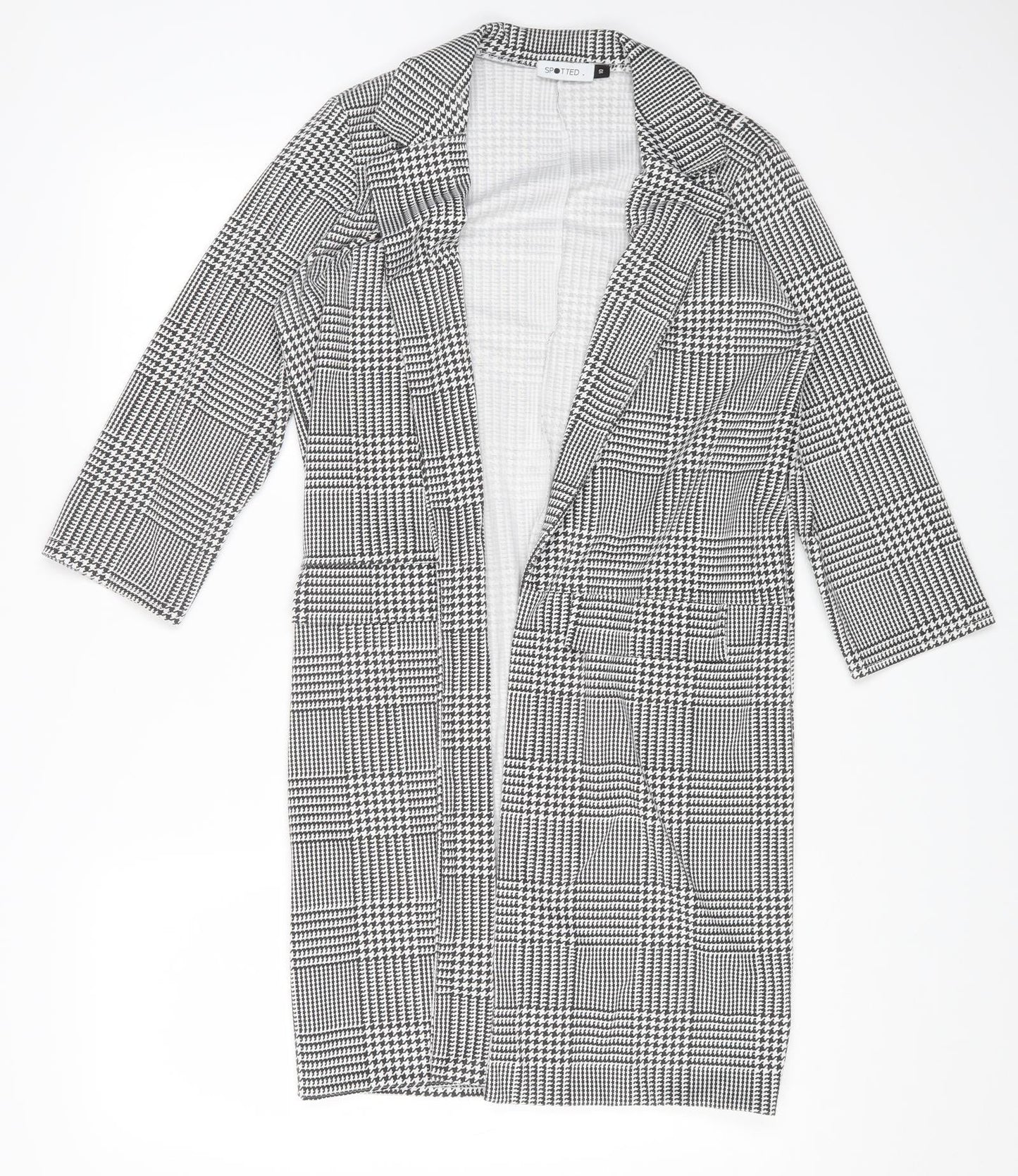 SPOTTED Womens Multicoloured Argyle/Diamond Overcoat Coat Size 10
