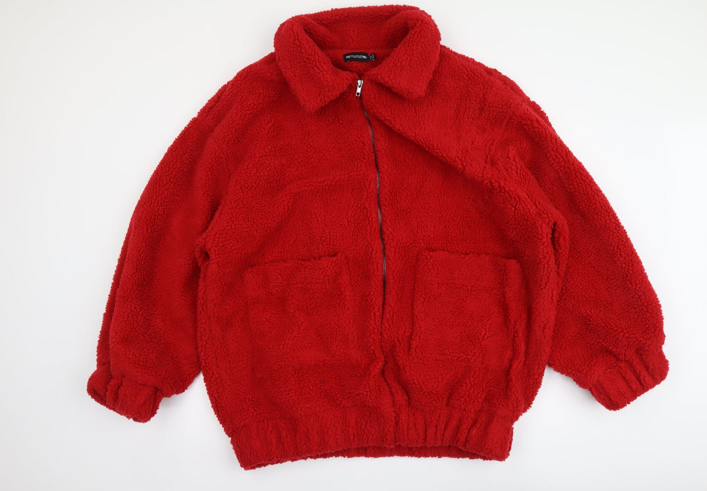 PRETTYLITTLETHING Womens Red Jacket Size 10 Zip