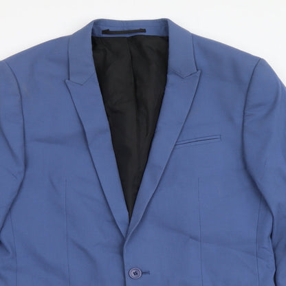 ASOS Mens Blue Polyester Jacket Suit Jacket Size S