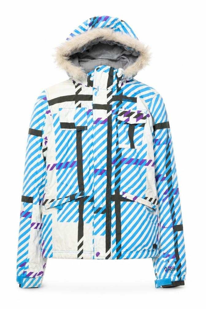Protest Womens Multicoloured Geometric Rain Coat Coat Size S Zip