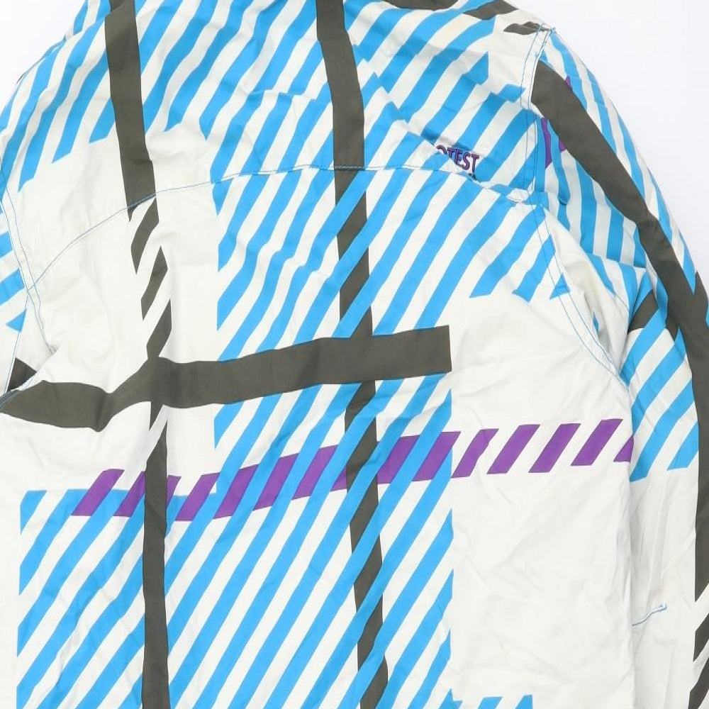 Protest Womens Multicoloured Geometric Rain Coat Coat Size S Zip