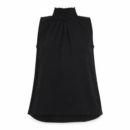 River Island Womens Black Polyester Basic T-Shirt Size 6 Mock Neck