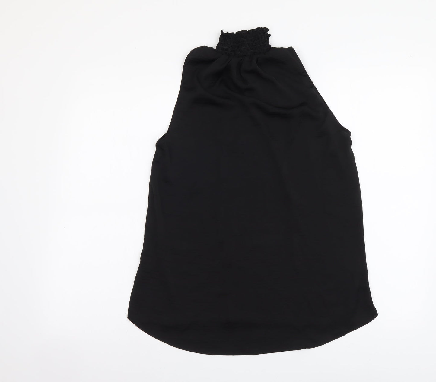 River Island Womens Black Polyester Basic T-Shirt Size 6 Mock Neck