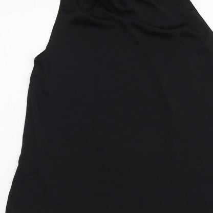 River Island Womens Black Polyester Basic T-Shirt Size 6 Mock Neck