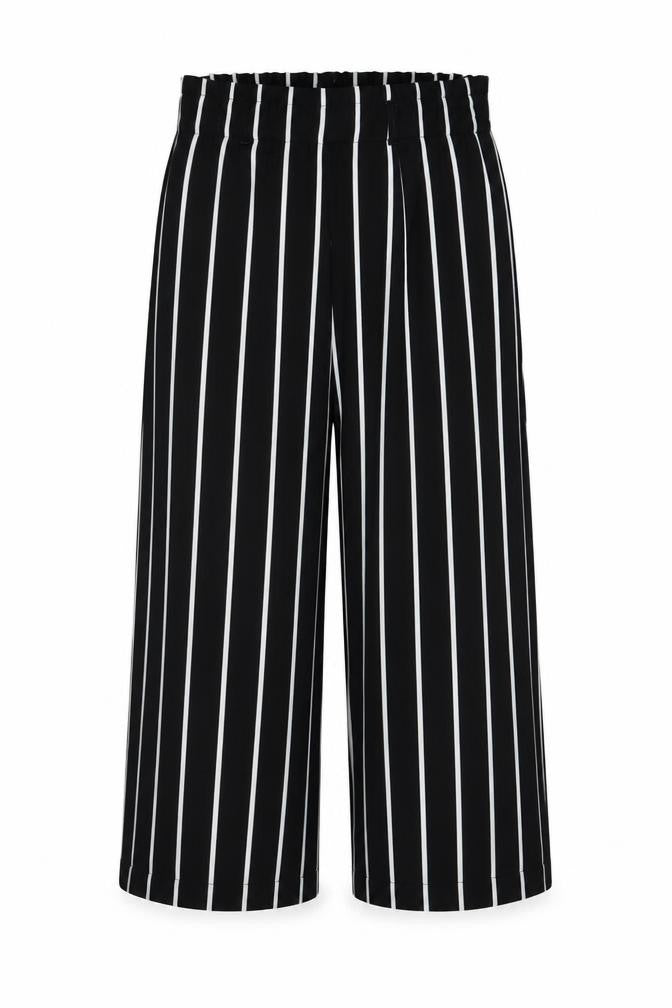 Stradivarius Womens Black Striped Polyester Trousers Size M L20 in Regular