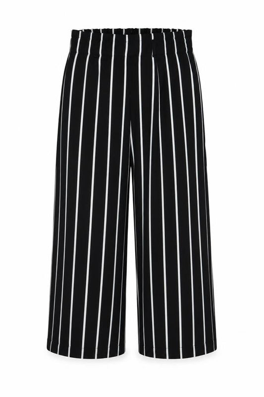 Stradivarius Womens Black Striped Polyester Trousers Size M L20 in Regular