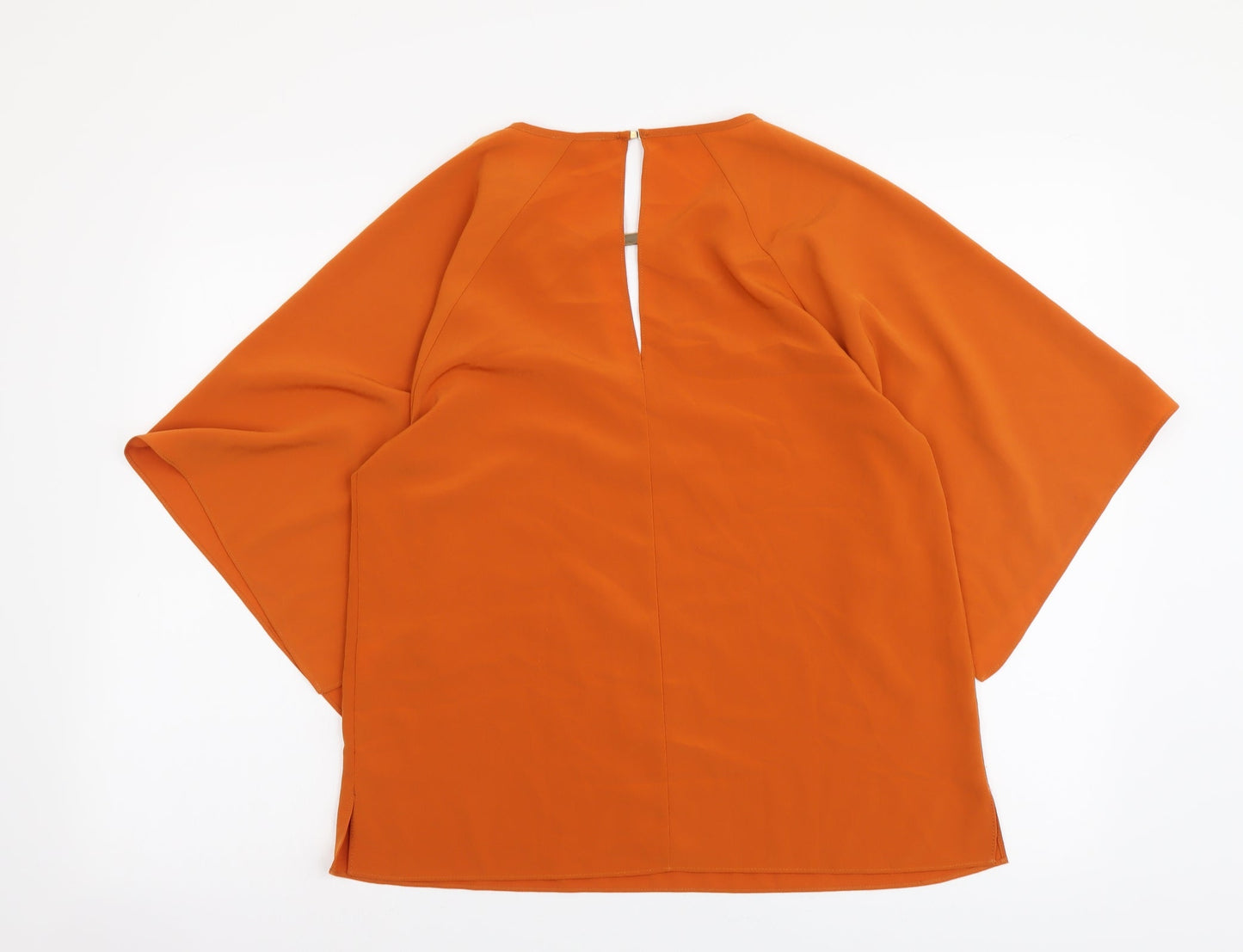 River Island Womens Orange Polyester Basic Blouse Size 8 Round Neck