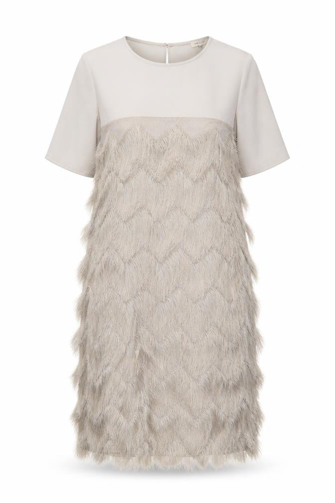 River Island Womens Beige Polyester A-Line Size 6 Round Neck Pullover