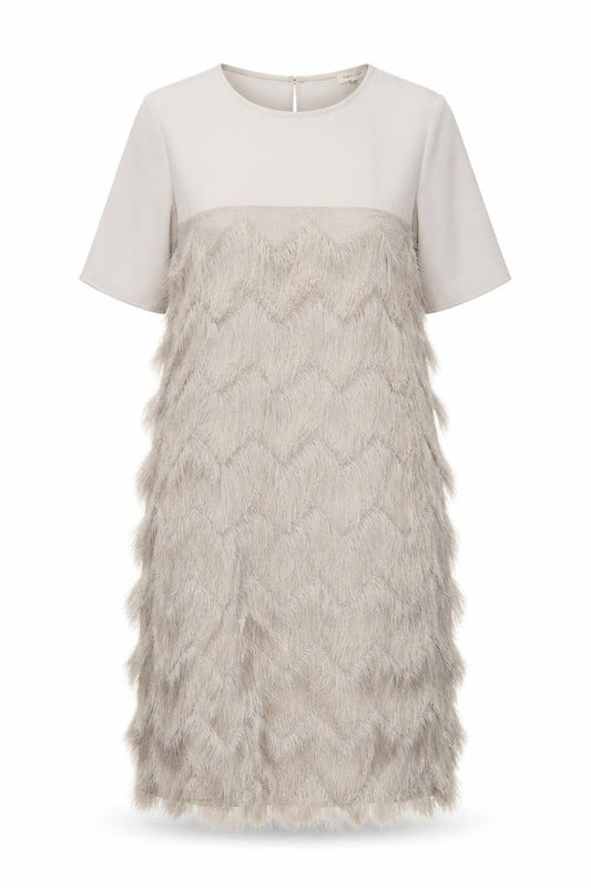 River Island Womens Beige Polyester A-Line Size 6 Round Neck Pullover