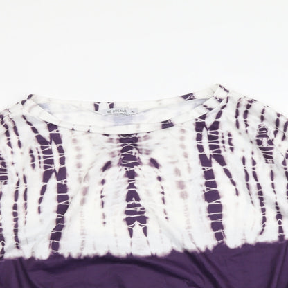 NB Avenue Womens Purple Polyester Basic Blouse Size XL Boat Neck