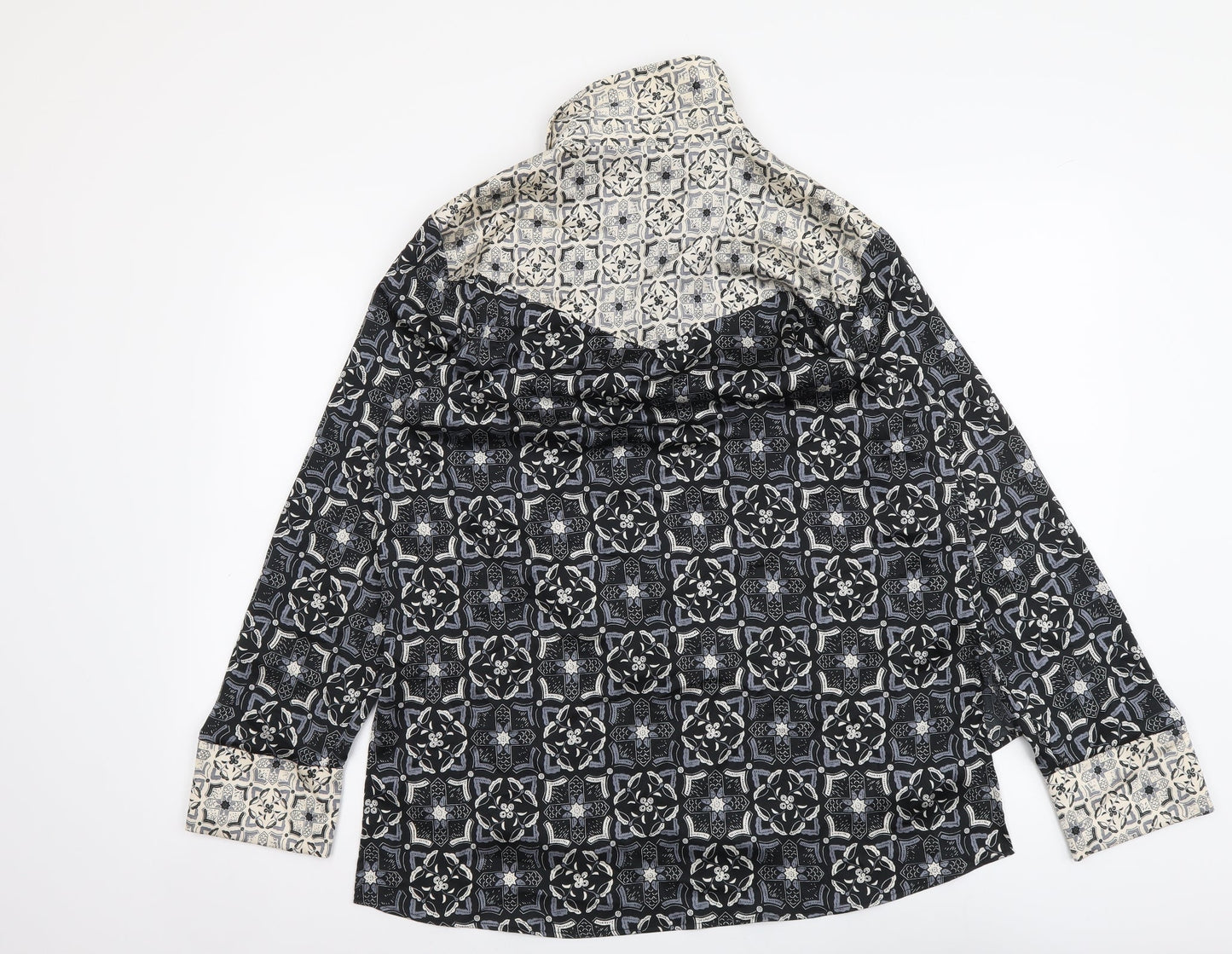 NEXT Womens Multicoloured Geometric Polyester Basic Button-Up Size 10 Collared