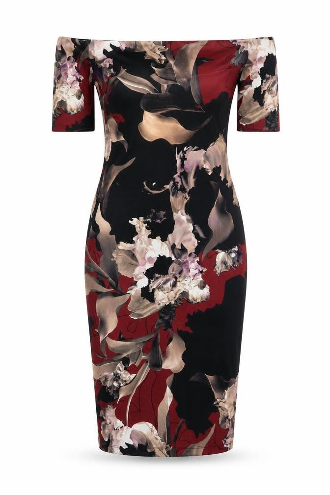NEXT Womens Multicoloured Floral Polyester Bodycon Size 10 Off the Shoulder Pullover