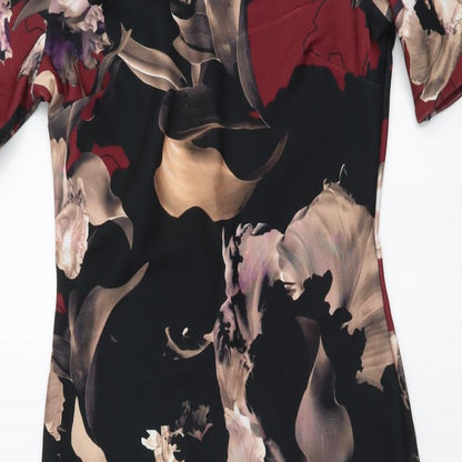 Next Womens Multicoloured Floral Polyester Bodycon Size 10 Off the Shoulder Pullover