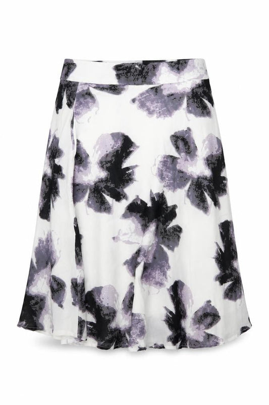 Sophyline Womens White Floral Polyester Flare Skirt Size S Zip