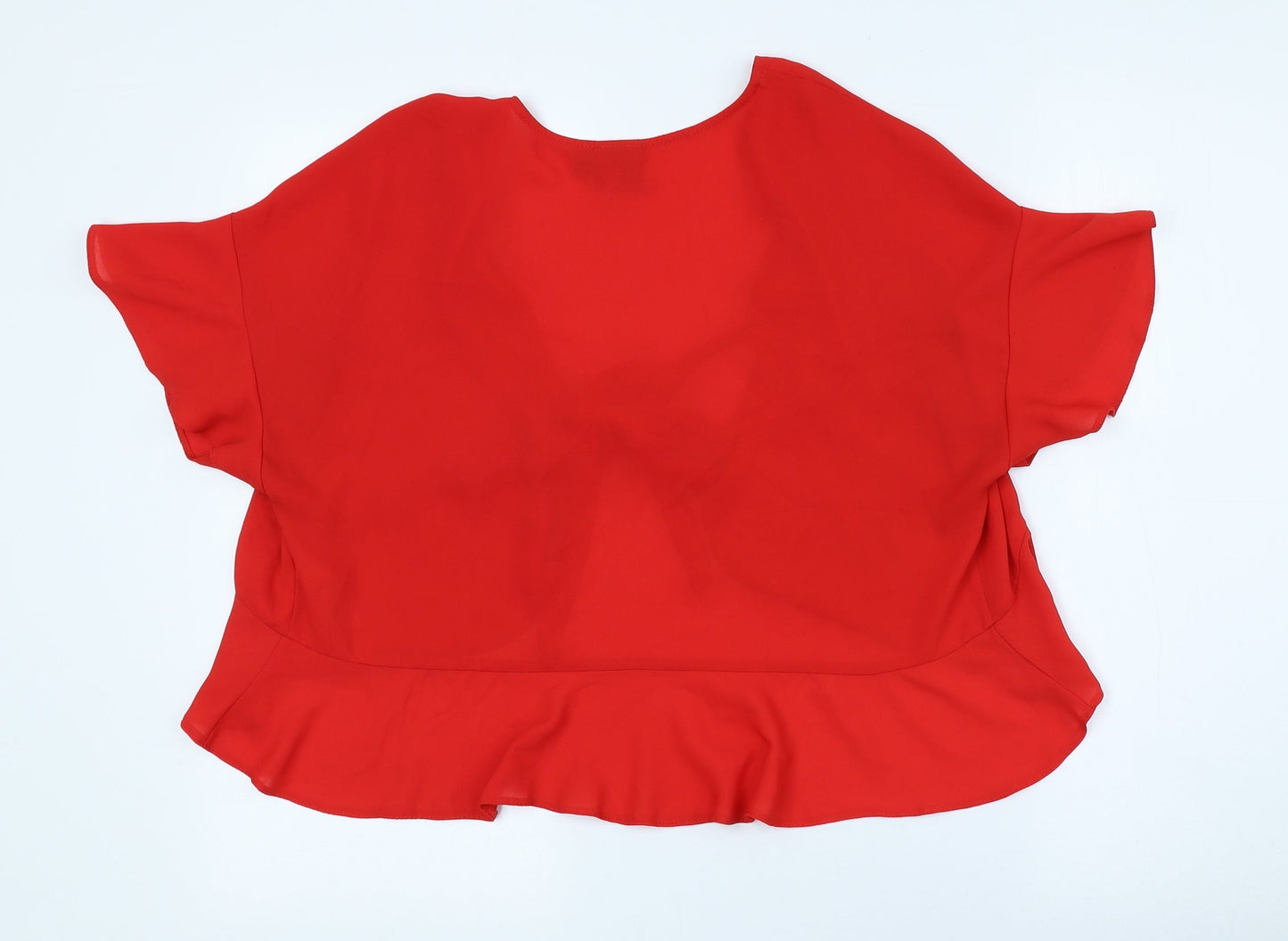 ASOS Womens Red Polyester Basic Blouse Size 8 V-Neck