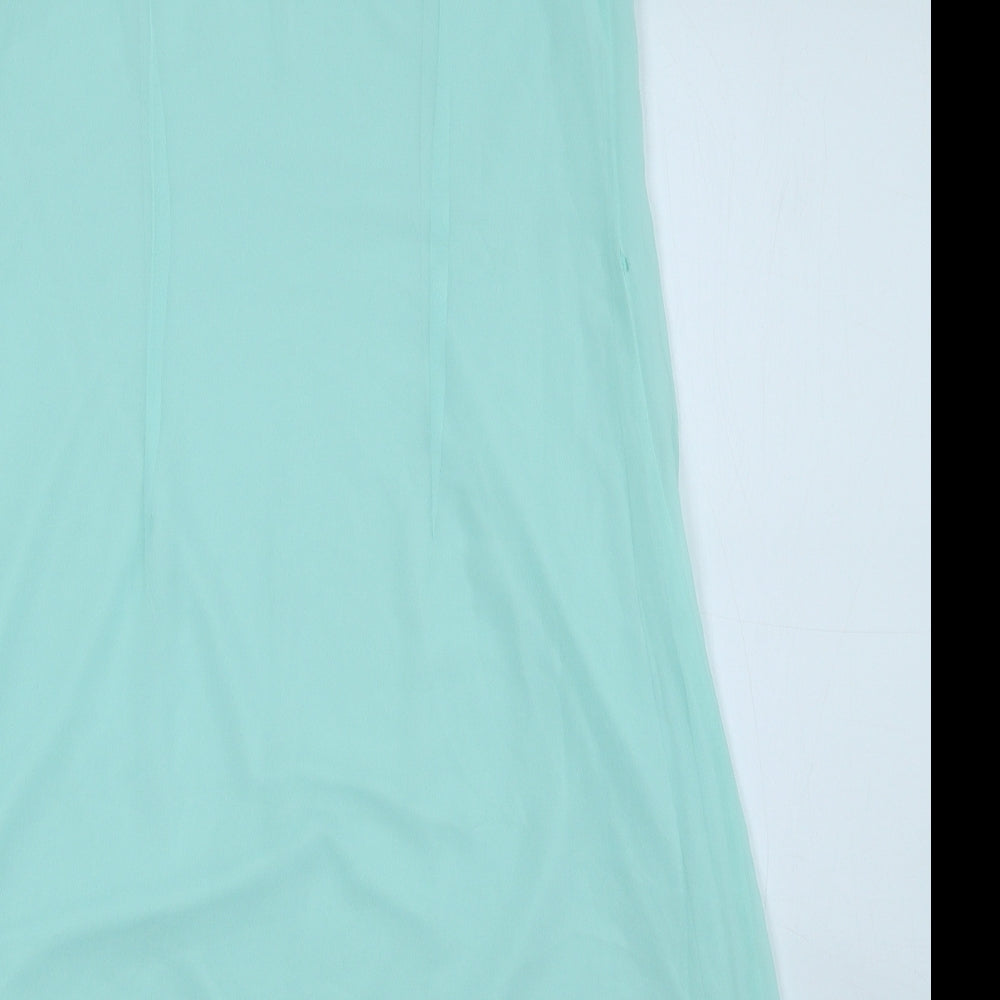 Atmosphere Womens Blue Polyester Shift Size 8 Round Neck Button