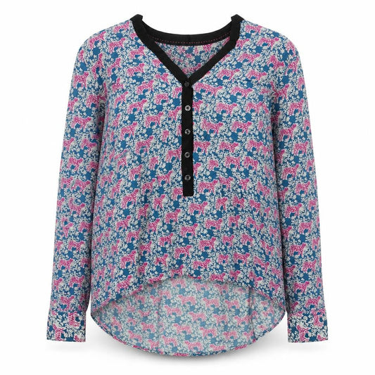 Vanessa Virginia Womens Multicoloured Floral Viscose Basic T-Shirt Size 14 V-Neck - Asymmetric Tigers