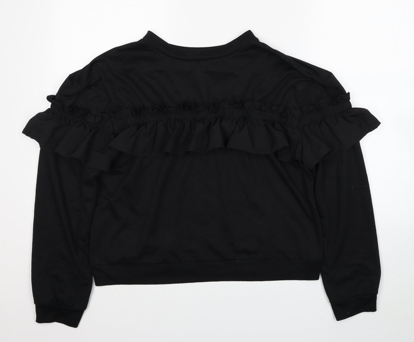 SheIn Womens Black Polyester Pullover Sweatshirt Size L Pullover
