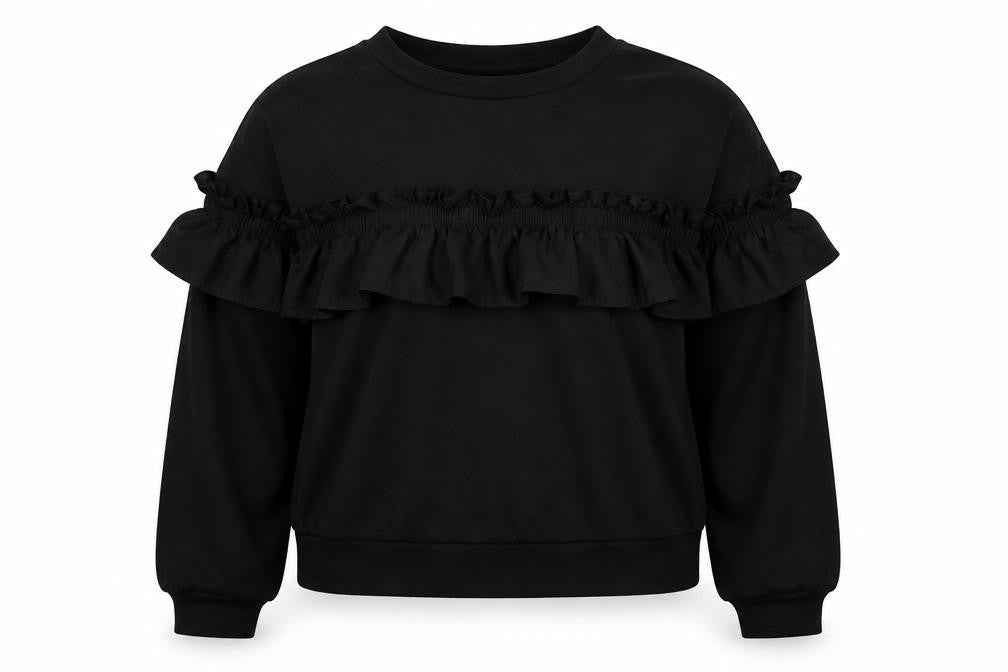 SheIn Womens Black Polyester Pullover Sweatshirt Size L Pullover