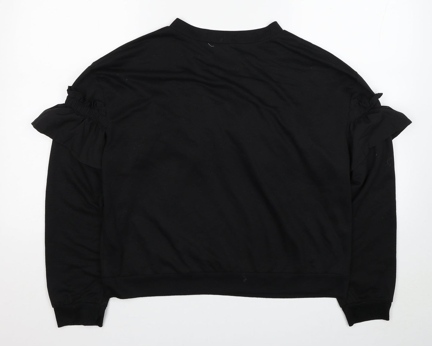 SheIn Womens Black Polyester Pullover Sweatshirt Size L Pullover