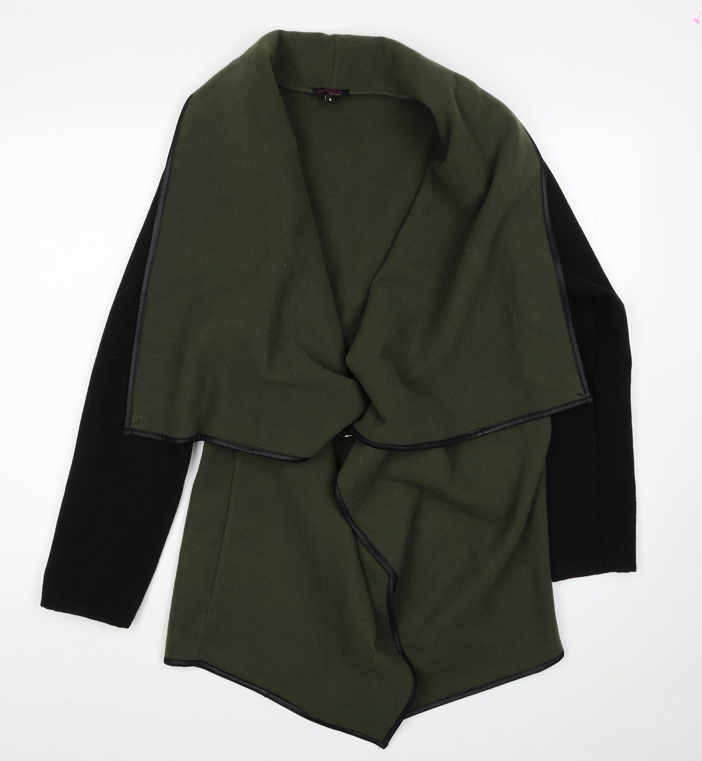 Stella Morgan Womens Green Overcoat Coat Size 8 Buckle - Asymmetric