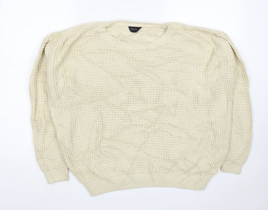 Topshop Womens Ivory Boat Neck Acrylic Pullover Jumper Size 10