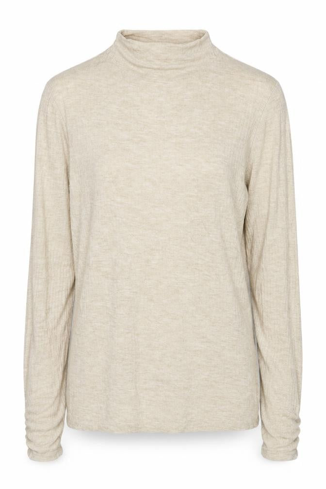 River Island Womens Beige Mock Neck Polyester Pullover Jumper Size 10 - Ribbed