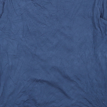 ORSAY Womens Blue Geometric Viscose Basic Blouse Size M Scoop Neck