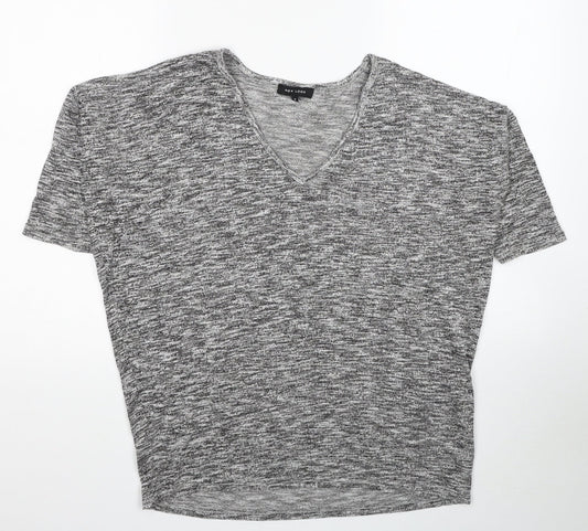 New Look Womens Grey V-Neck Viscose Pullover Jumper Size S