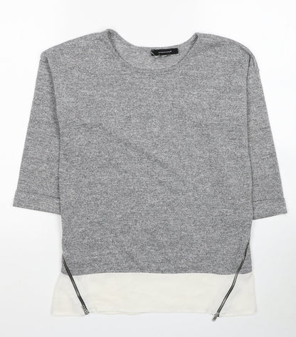 Atmosphere Womens Grey Polyester Jersey Blouse Size 6 Scoop Neck