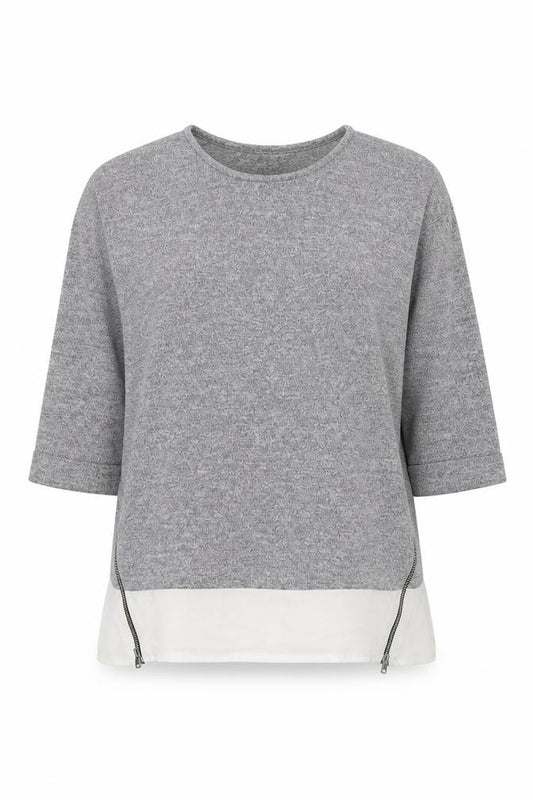 Atmosphere Womens Grey Polyester Jersey Blouse Size 6 Scoop Neck