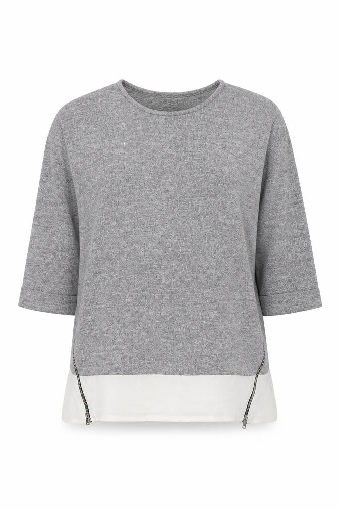 Atmosphere Womens Grey Polyester Jersey Blouse Size 6 Scoop Neck