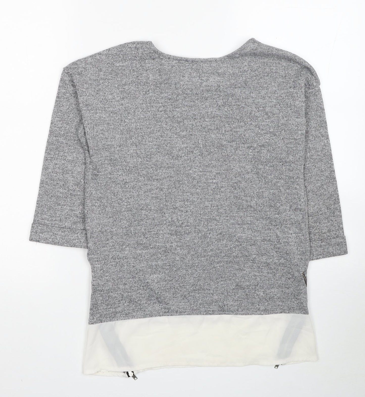 Atmosphere Womens Grey Polyester Jersey Blouse Size 6 Scoop Neck