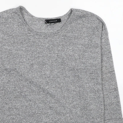 Atmosphere Womens Grey Polyester Jersey Blouse Size 6 Scoop Neck