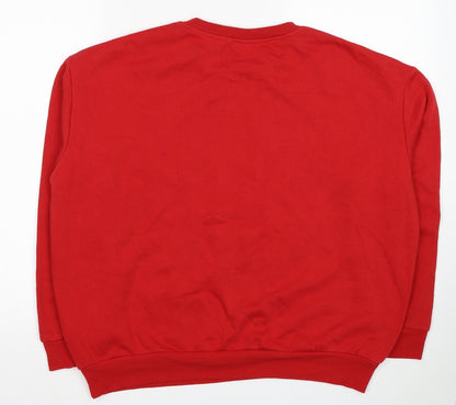 Preloved Disney Womens Red Polyester Pullover Sweatshirt Size 14 Pullover - Mickey Mouse - Back
