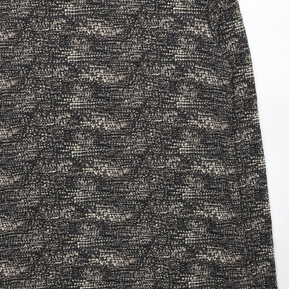 Skopes Womens Brown Geometric Viscose Basic T-Shirt Size 10 Round Neck