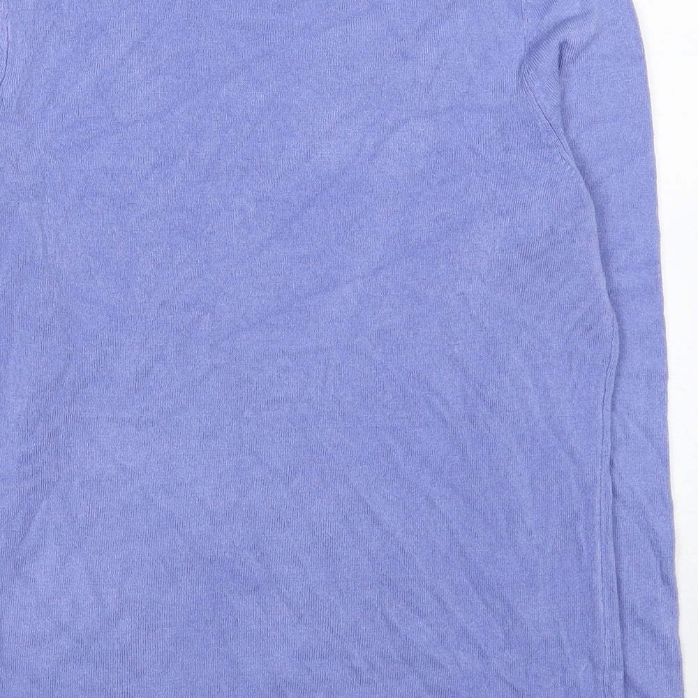 Bonmarché Womens Blue Round Neck Acrylic Pullover Jumper Size 12