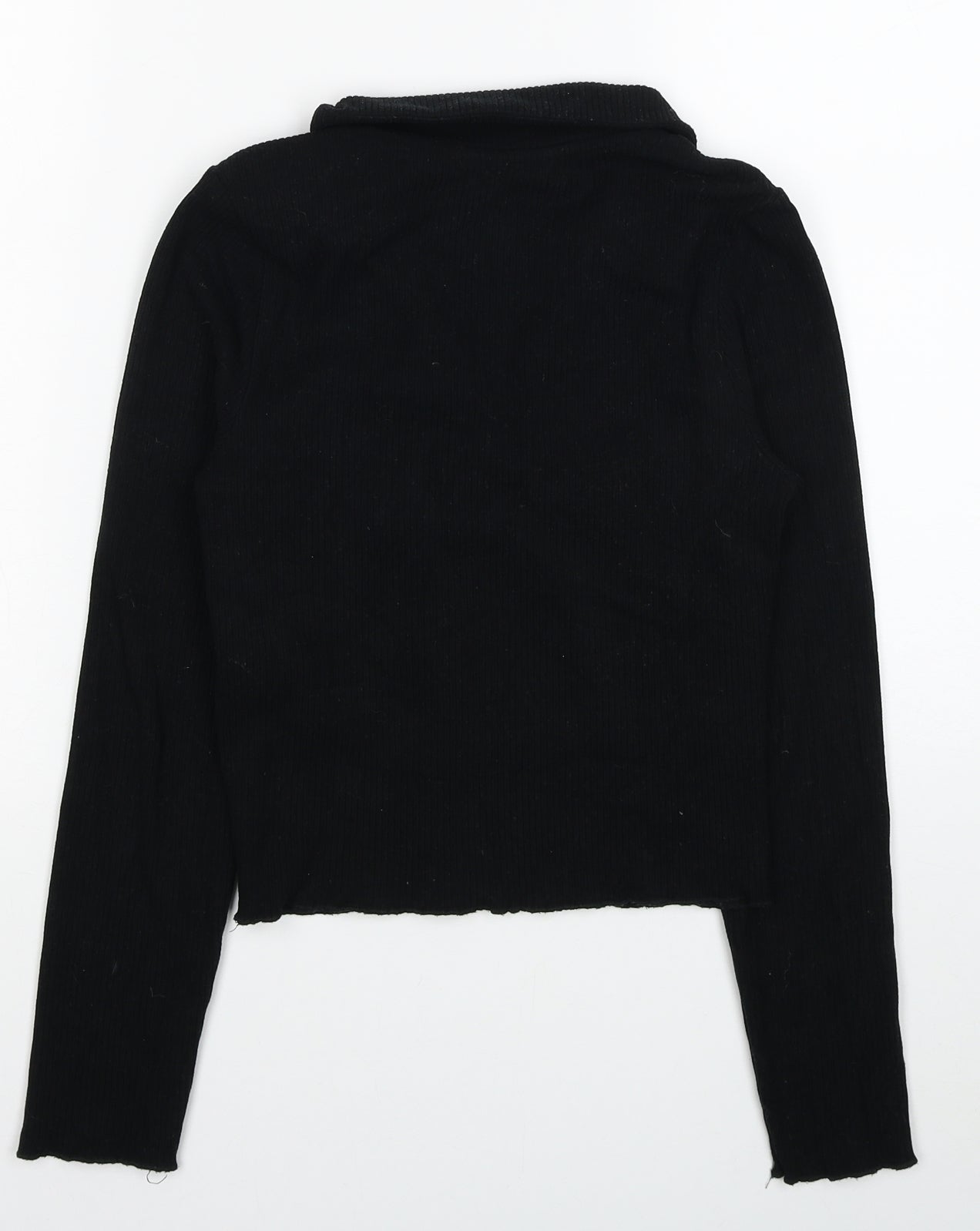 New Look Womens Black Collared Polyester Pullover Jumper Size 8