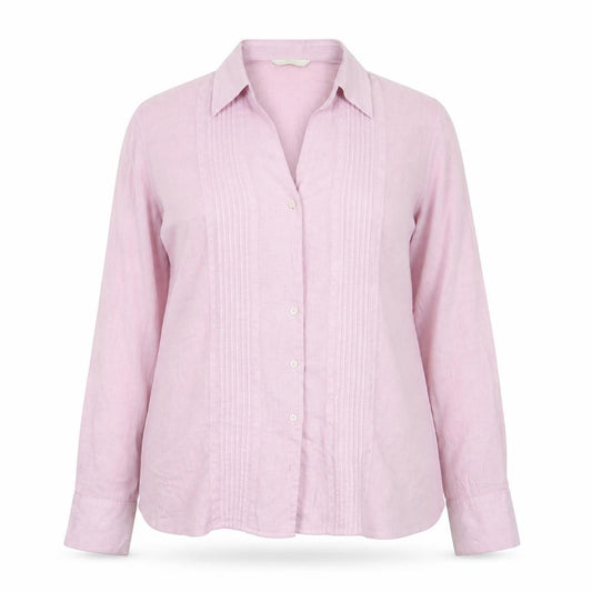Marks and Spencer Womens Pink Viscose Basic Button-Up Size 12 V-Neck