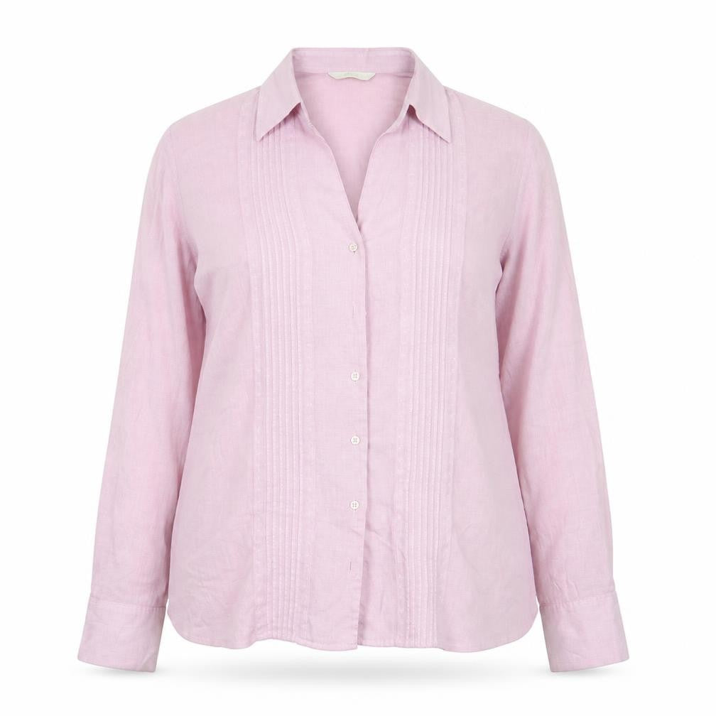 Marks & Spencer Womens Pink Viscose Basic Button-Up Size 12 V-Neck