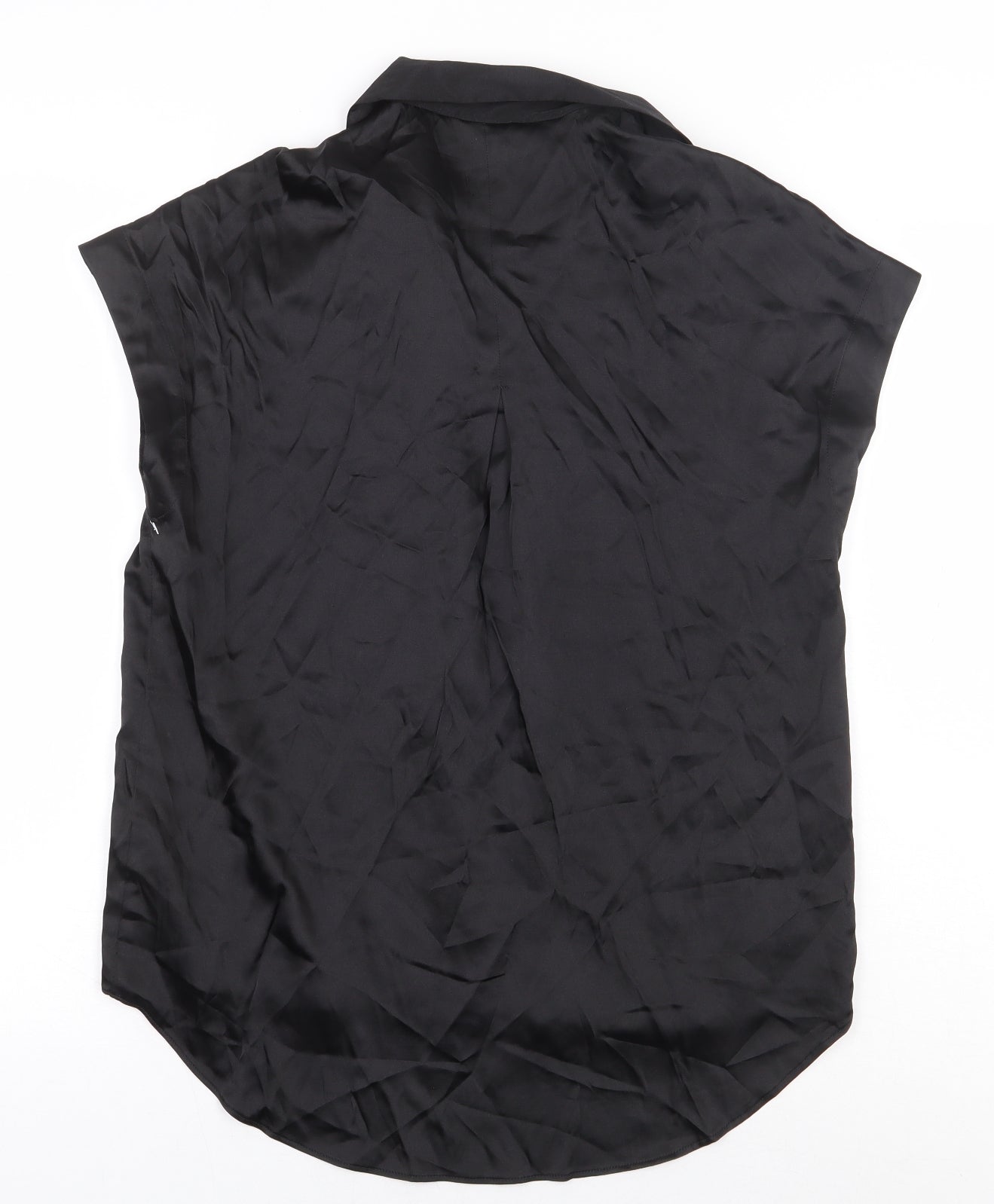 NEXT Womens Black Viscose Basic Button-Up Size 6 Collared