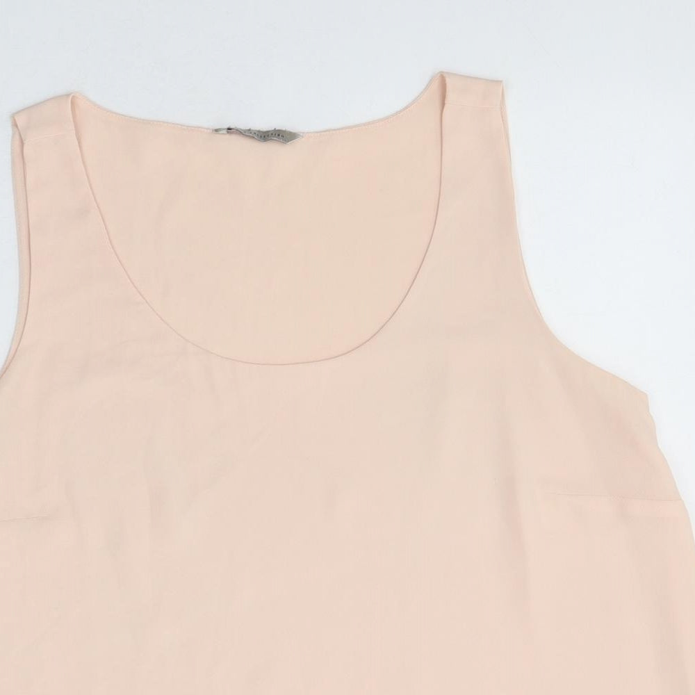 Marks and Spencer Womens Pink Polyester Jersey Tank Size 14 Scoop Neck
