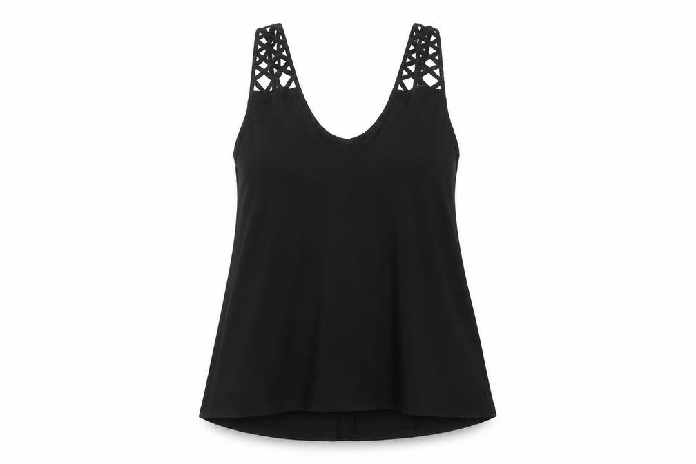 H&M Womens Black Polyester Jersey Tank Size S V-Neck
