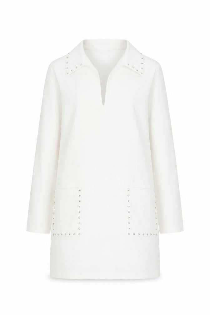 Zara Womens White Polyester A-Line Size XS Round Neck Pullover