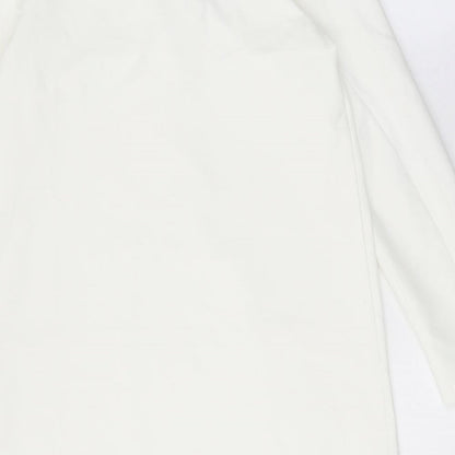 Zara Womens White Polyester A-Line Size XS Round Neck Pullover