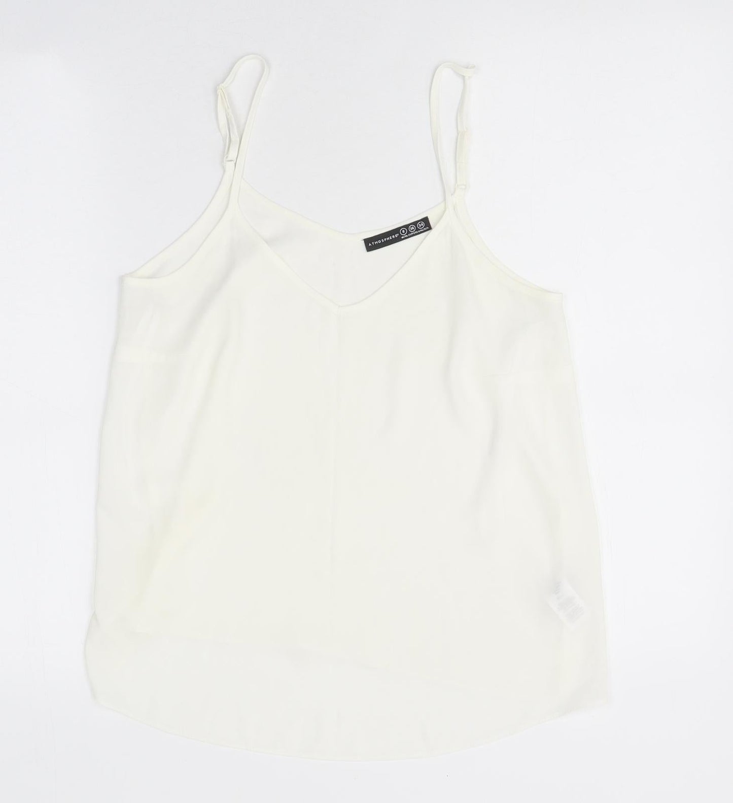 Atmopshere Womens White Polyester Camisole Tank Size 8 V-Neck