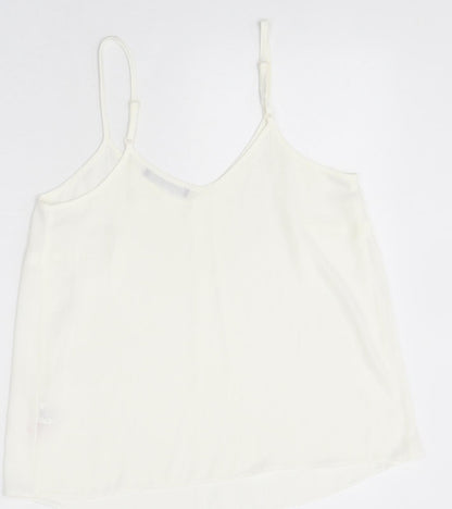 Atmosphere Womens White Polyester Camisole Tank Size 8 V-Neck